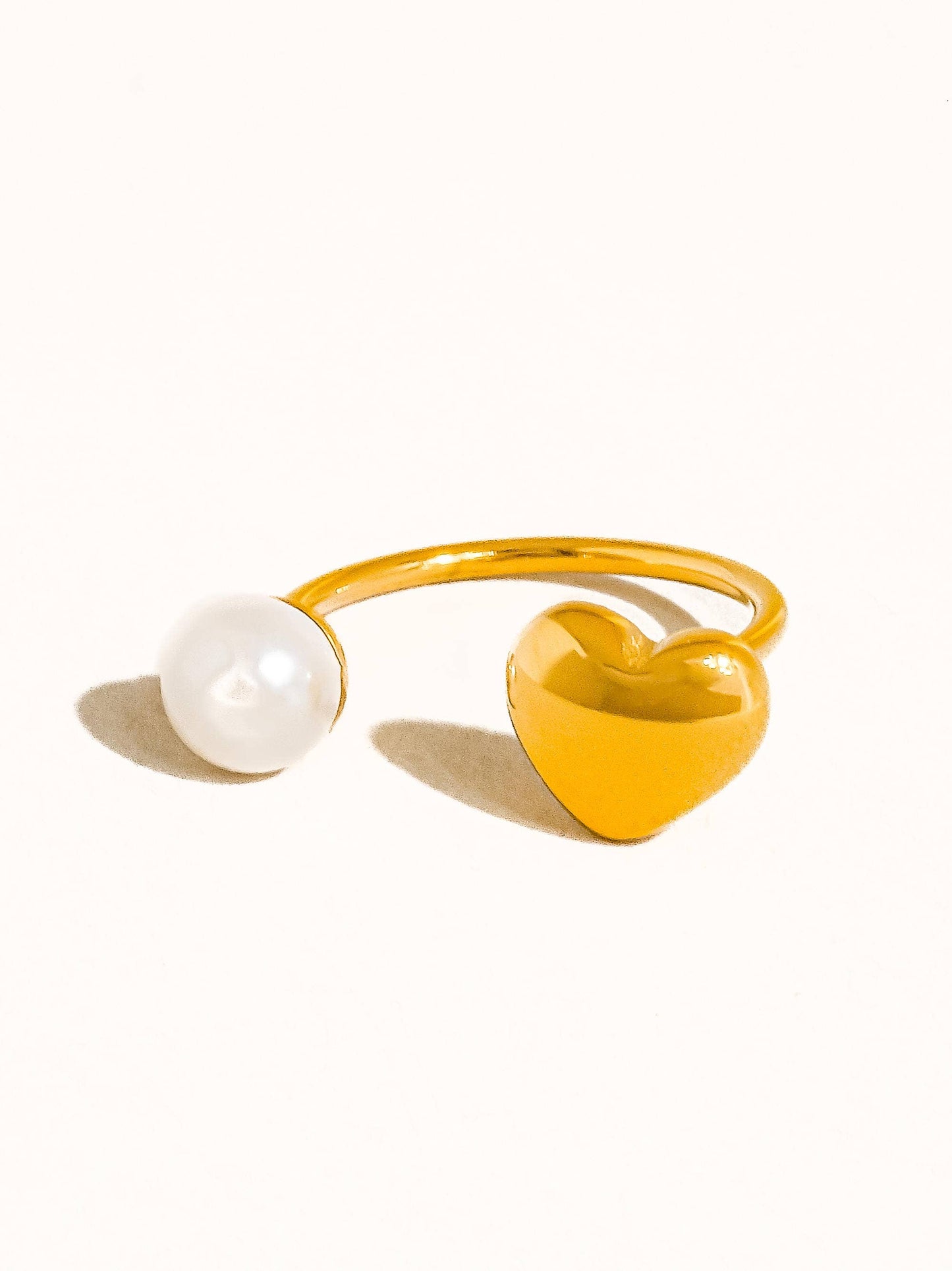Heart of Pearl 18K Non-Tarnish Pearl Heart Ring