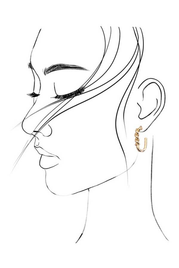 ROPE TWIST HUGGIE EARRINGS: Gold