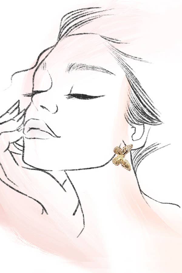 SUMMER FLARE BUTTERFLY POST EARRINGS: GOLD