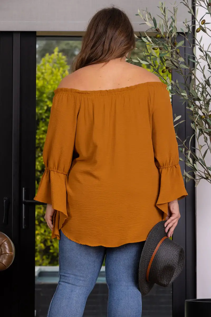 POET BLOUSE OFF SHOULDER TOP- PLUS SIZE