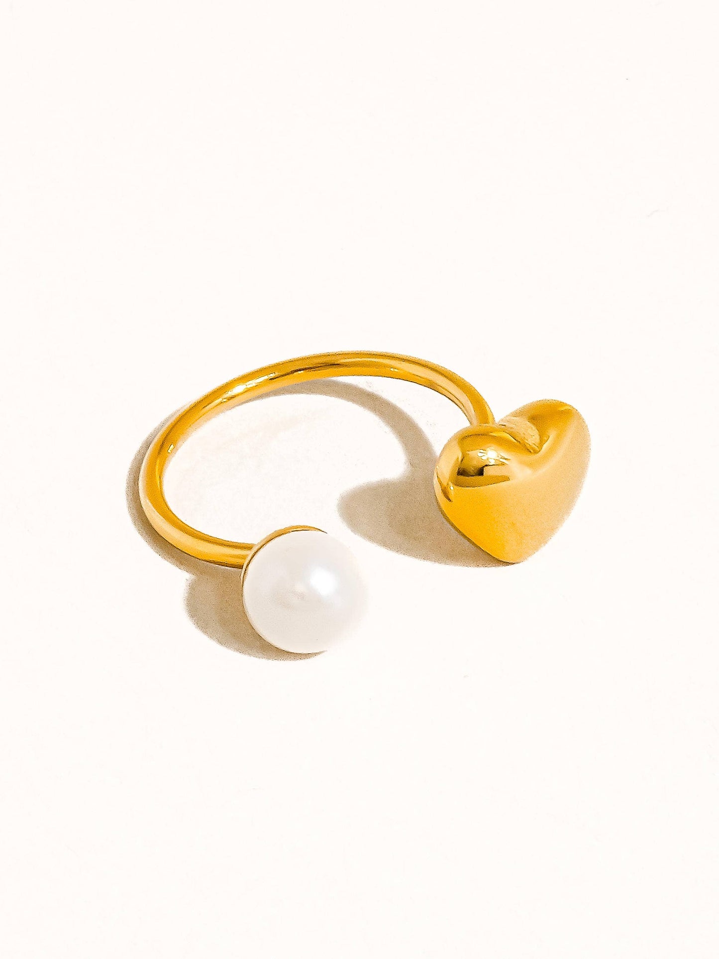 Heart of Pearl 18K Non-Tarnish Pearl Heart Ring