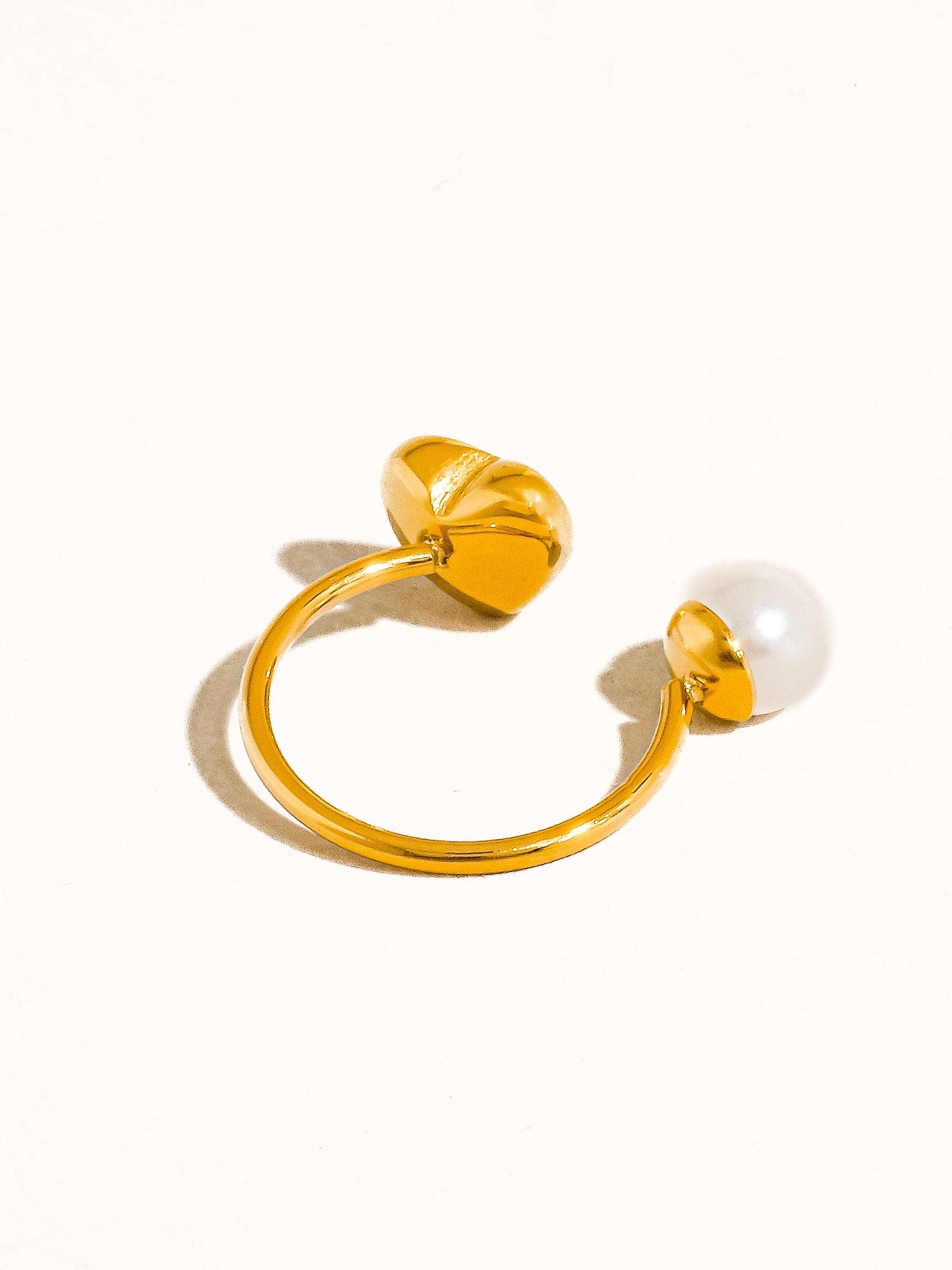 Heart of Pearl 18K Non-Tarnish Pearl Heart Ring