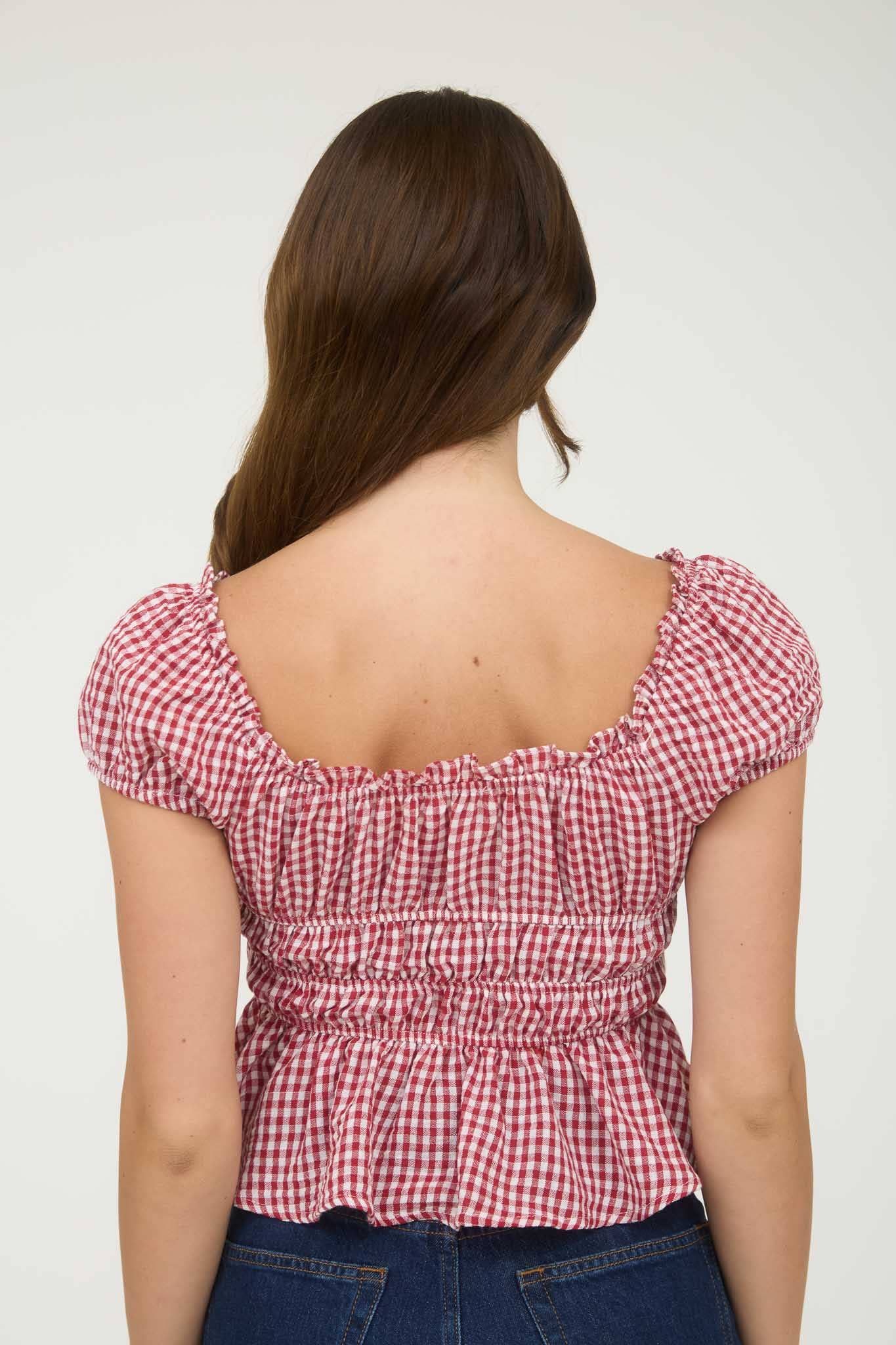 The Gimme Gingham Babydoll Top