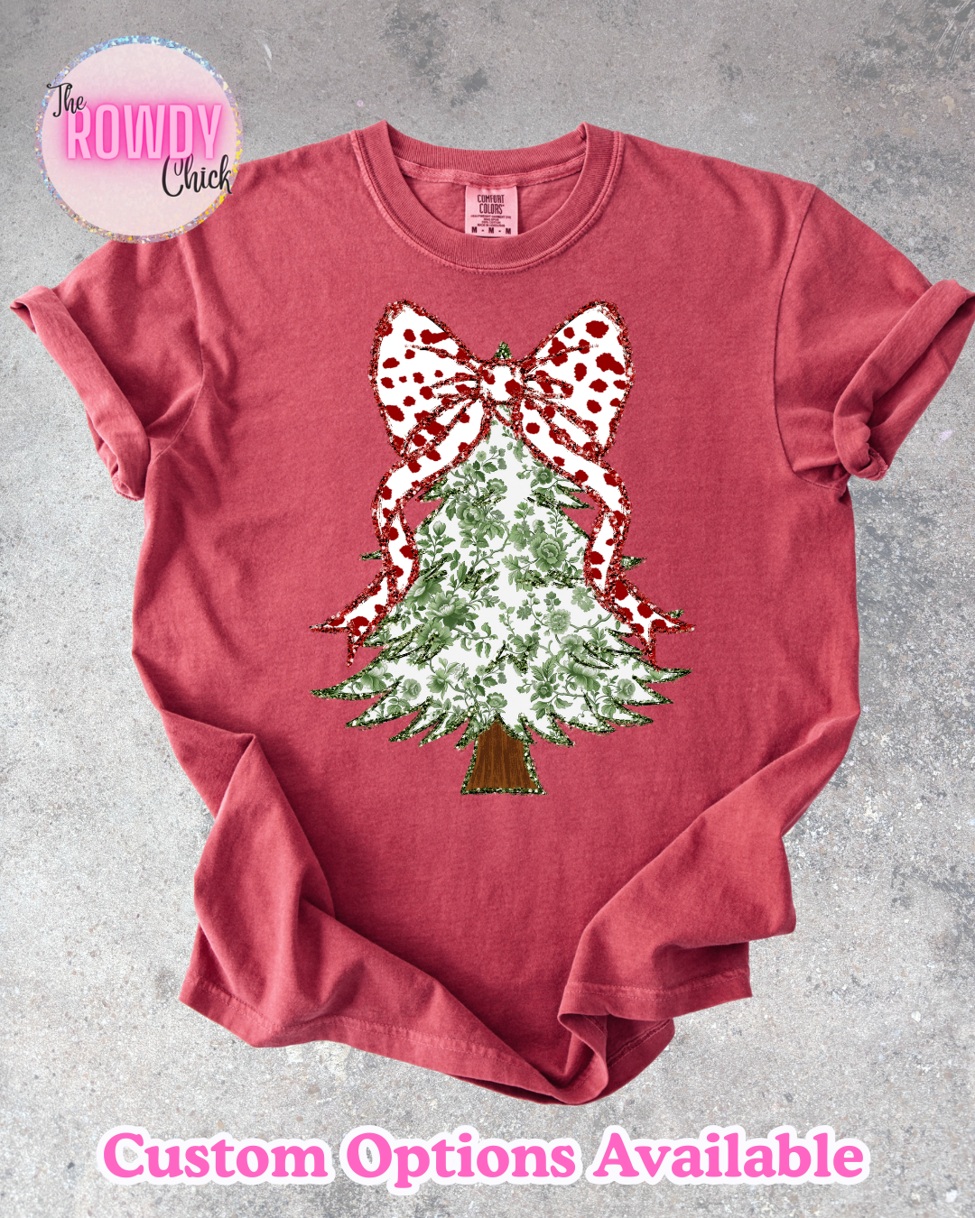 Faux Glitter Christmas Tree Rowdy Tee