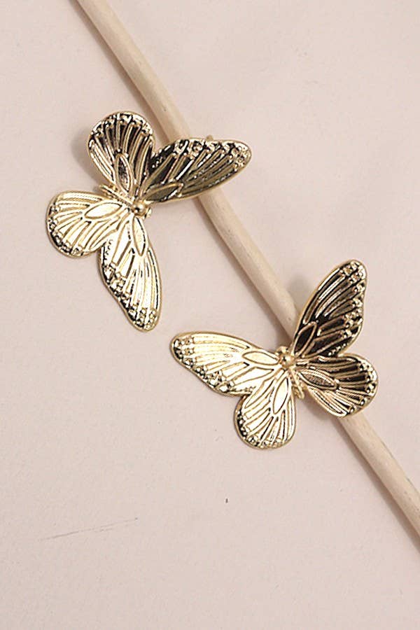 SUMMER FLARE BUTTERFLY POST EARRINGS: GOLD