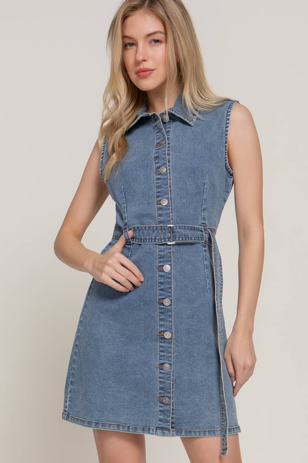 The Daisy Stretch Denim Dress