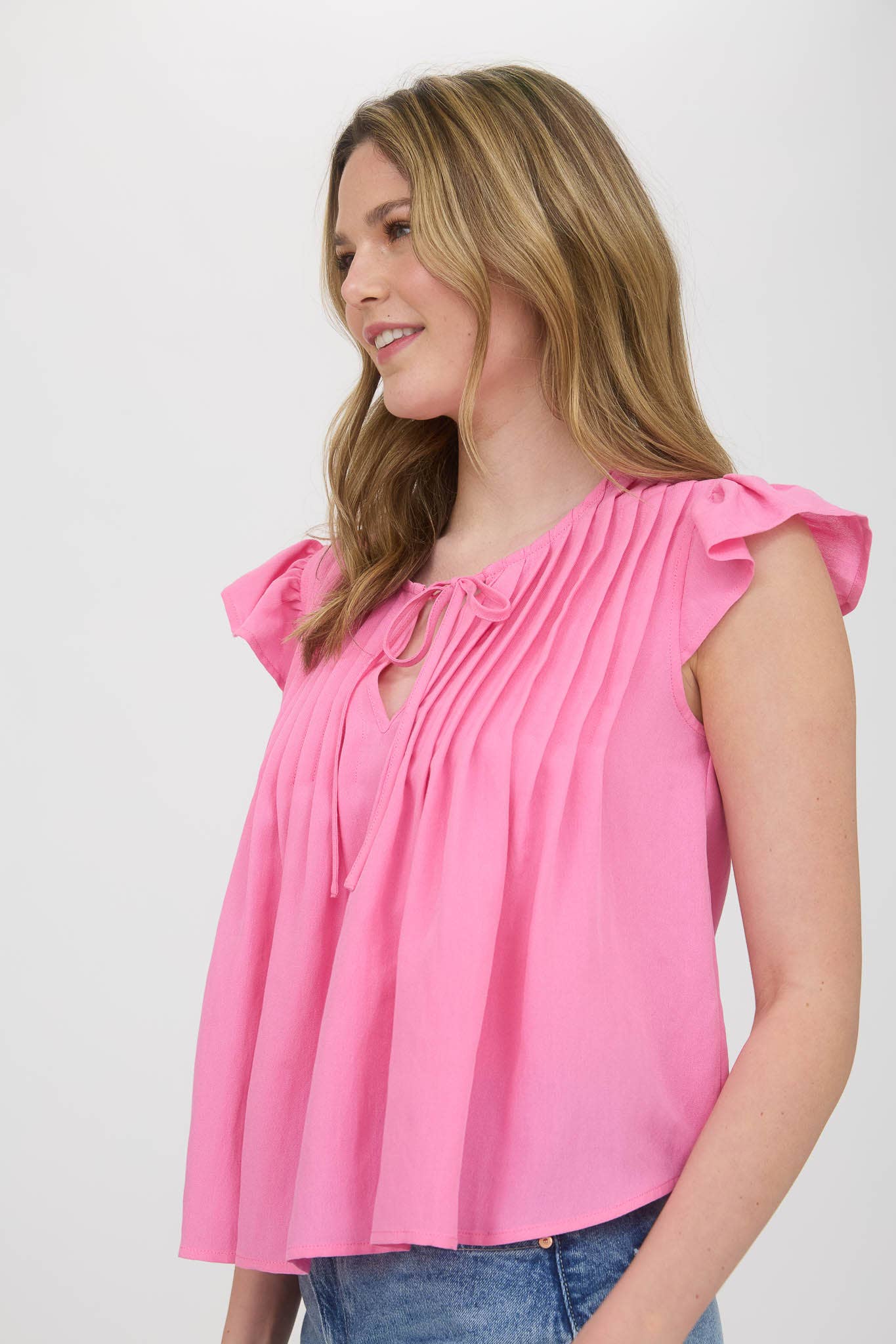 The Sweetheart Pleated Blouse – Pink
