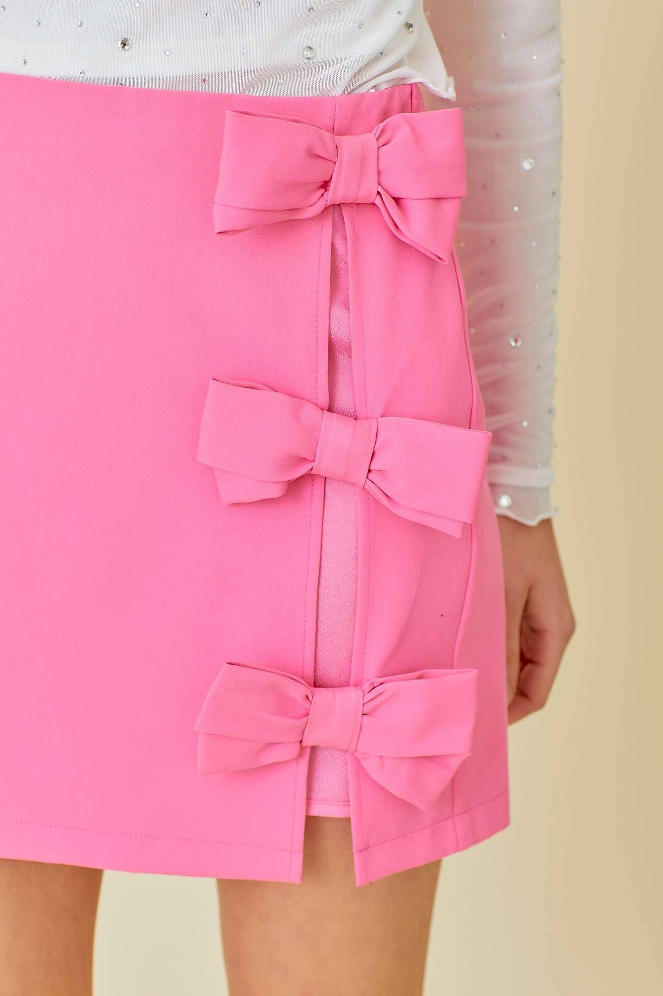 SALE: Bow Side Detail Mini Skirt
