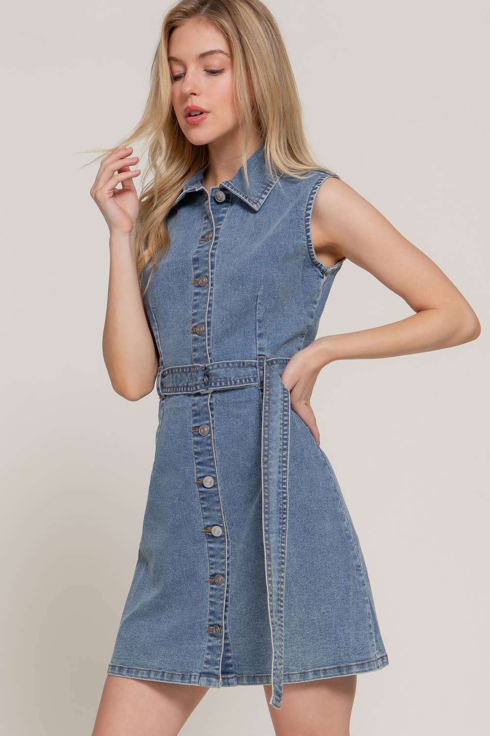 The Daisy Stretch Denim Dress
