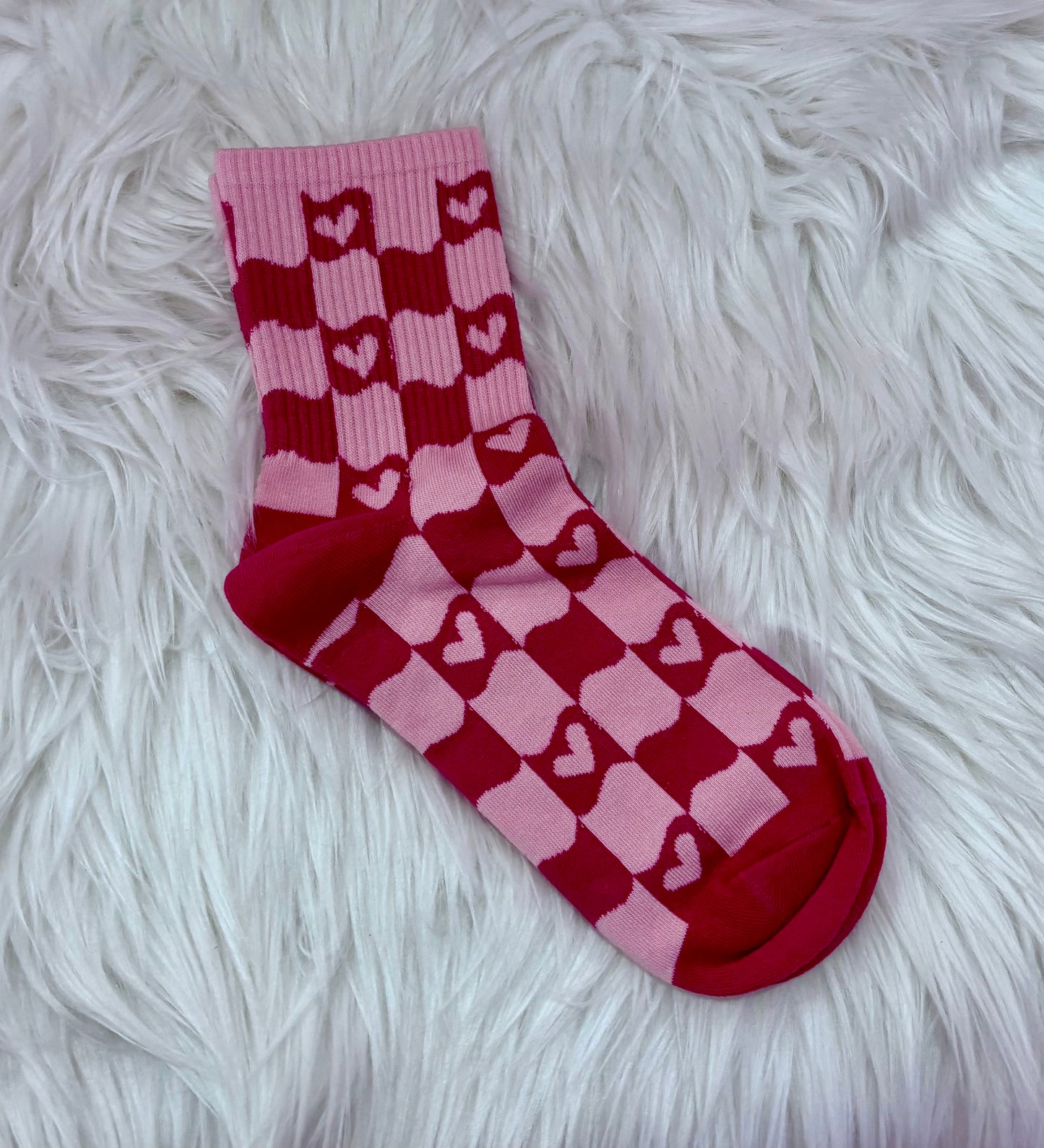 Checkered Heart Socks