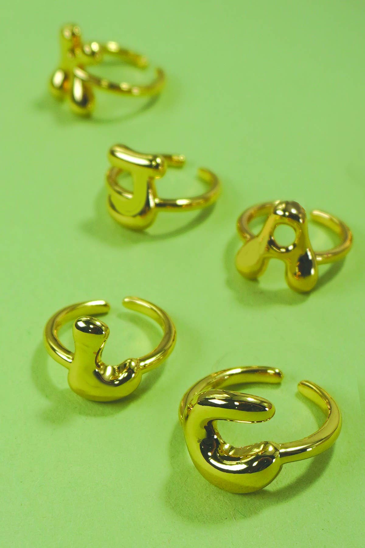 BALLOON BUBBLE MONOGRAM INITIAL ADJUSTABLE RING