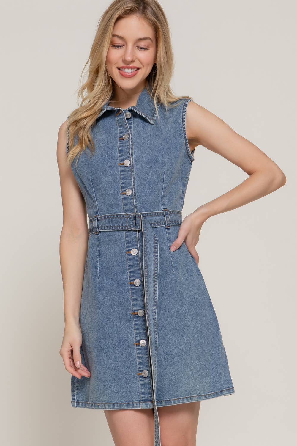 The Daisy Stretch Denim Dress