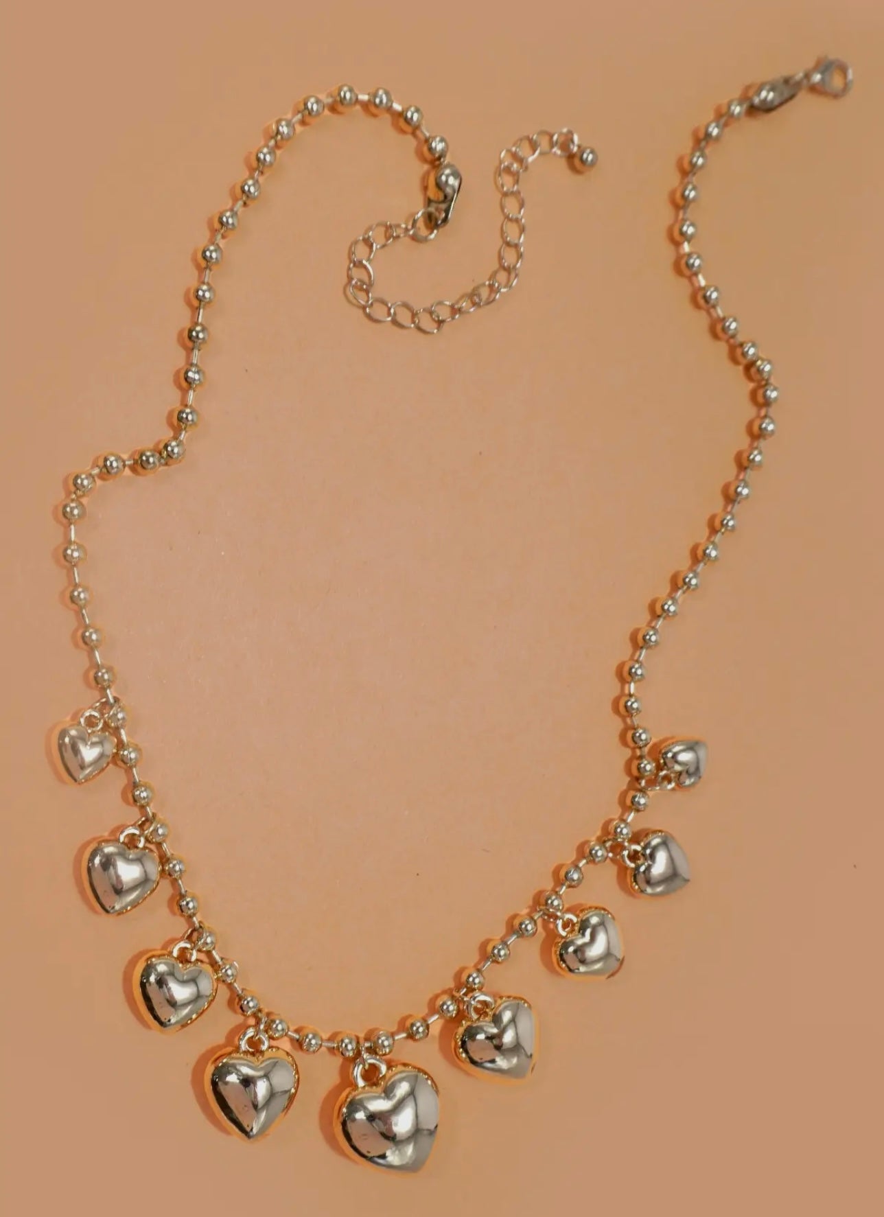 Puff chunky heart necklace