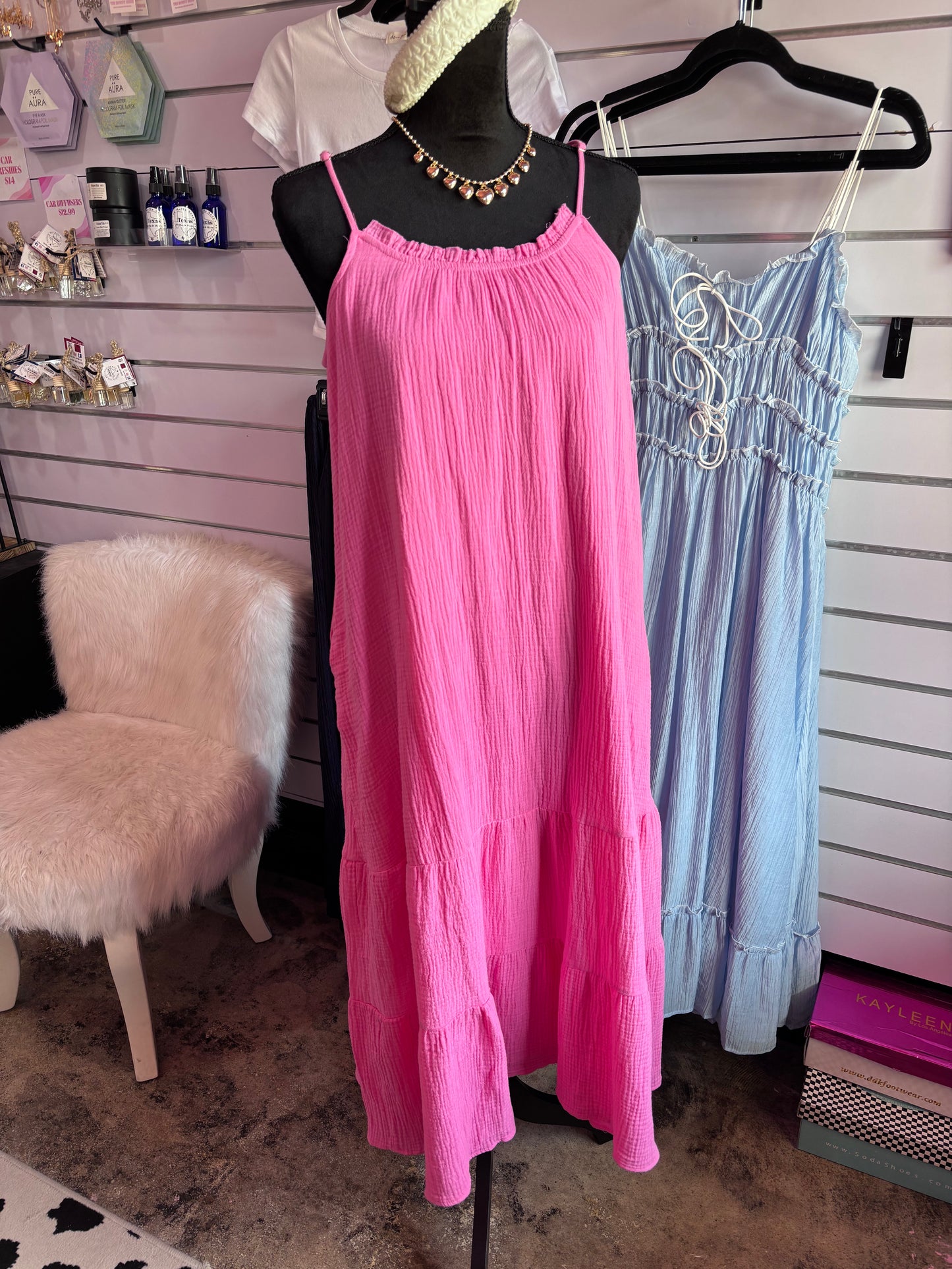 SALE: Vacation Maxi Dress: HOT PINK