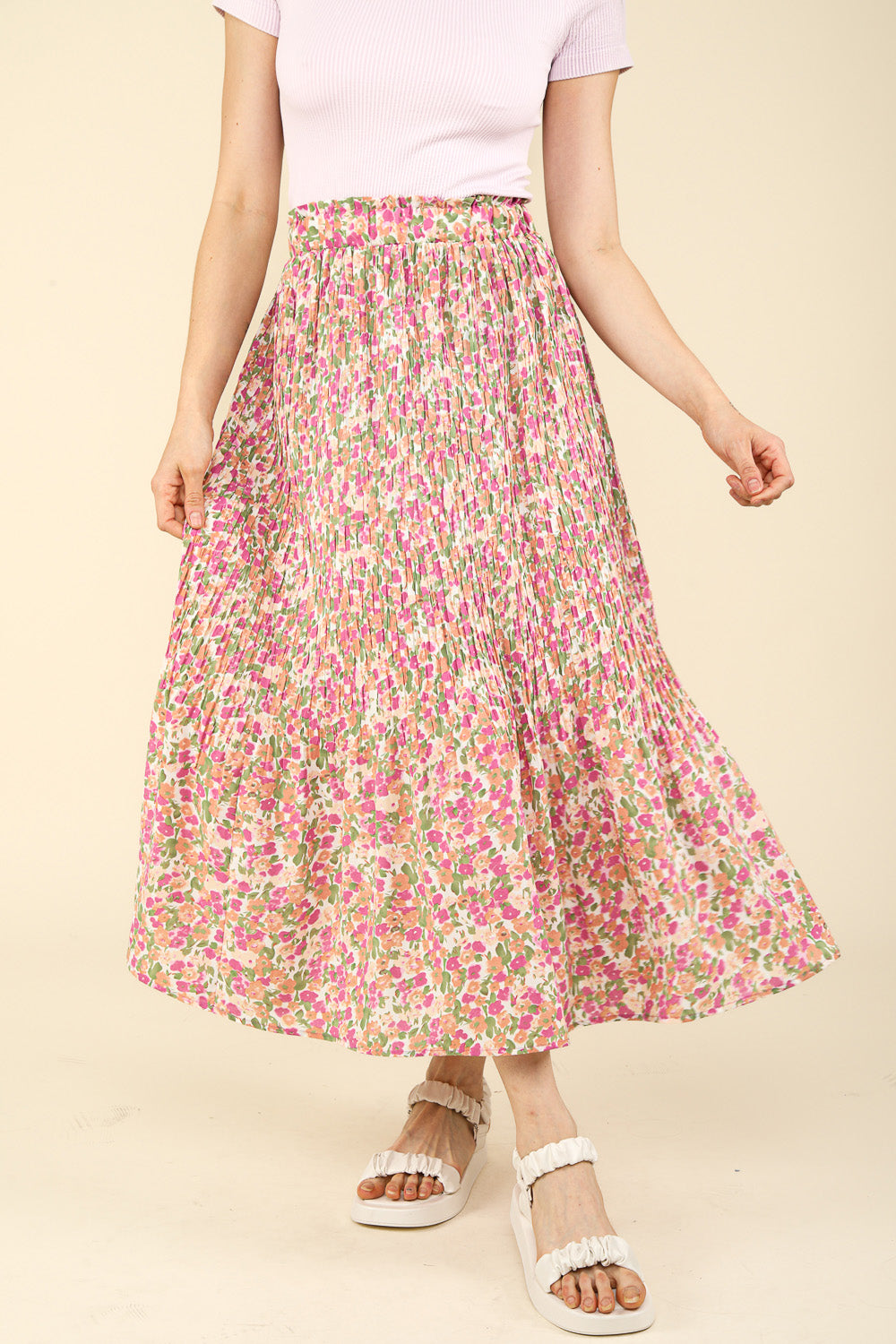 Pink floral Maxi Skirt
