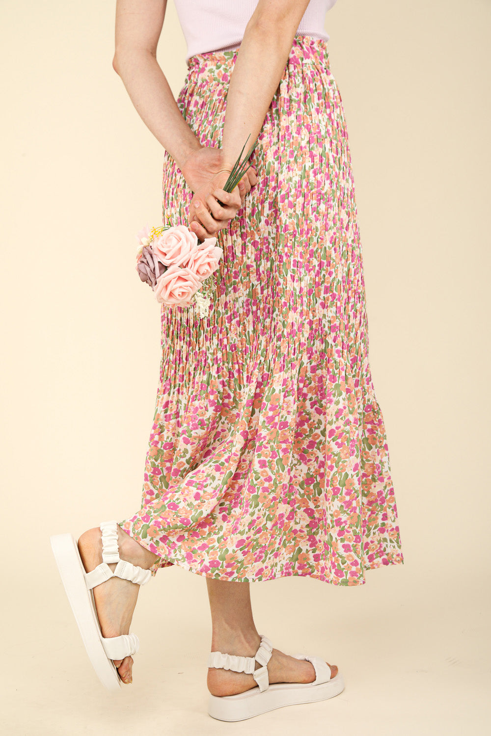 Pink floral Maxi Skirt