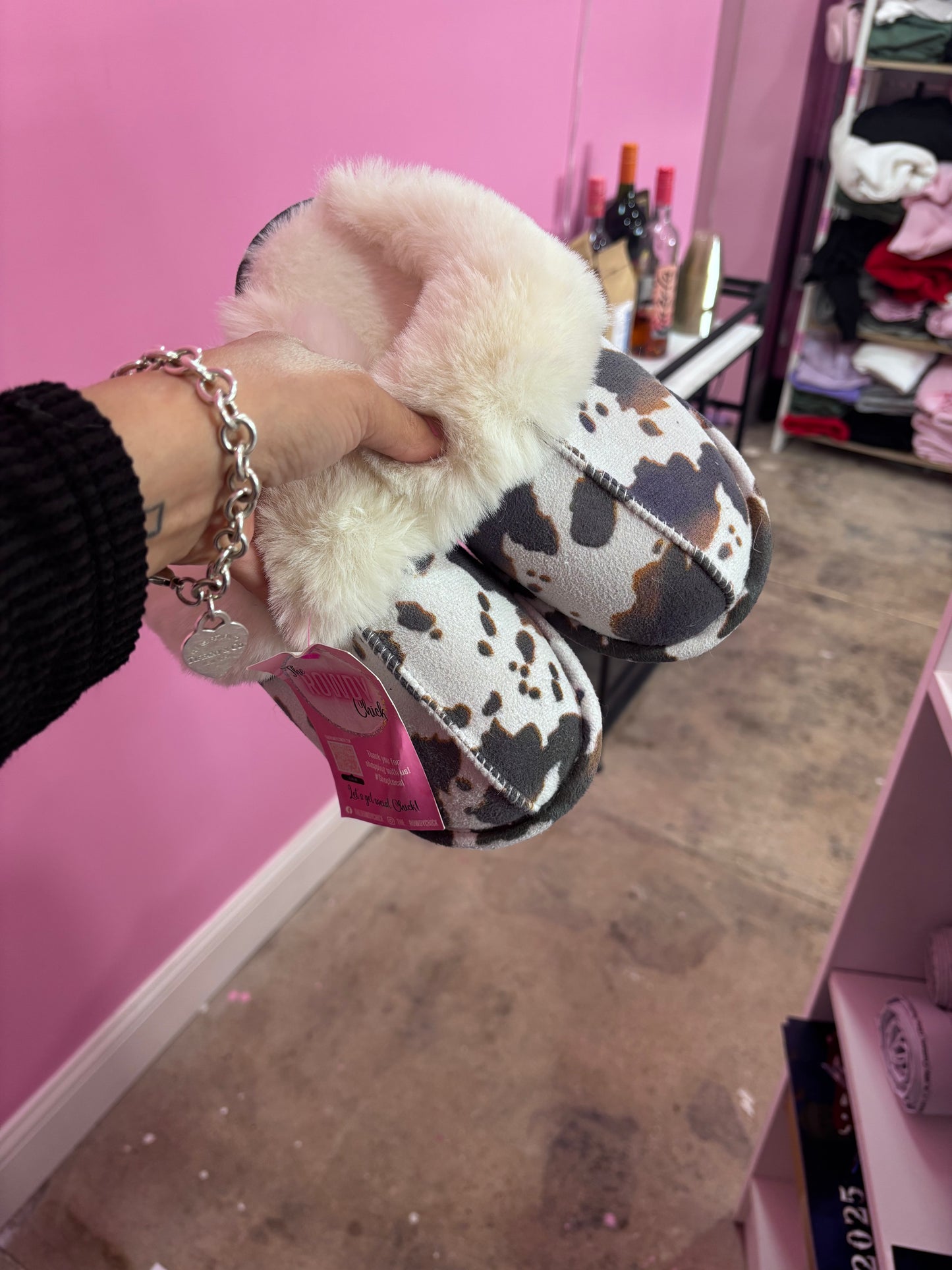 Cow Print Slippers
