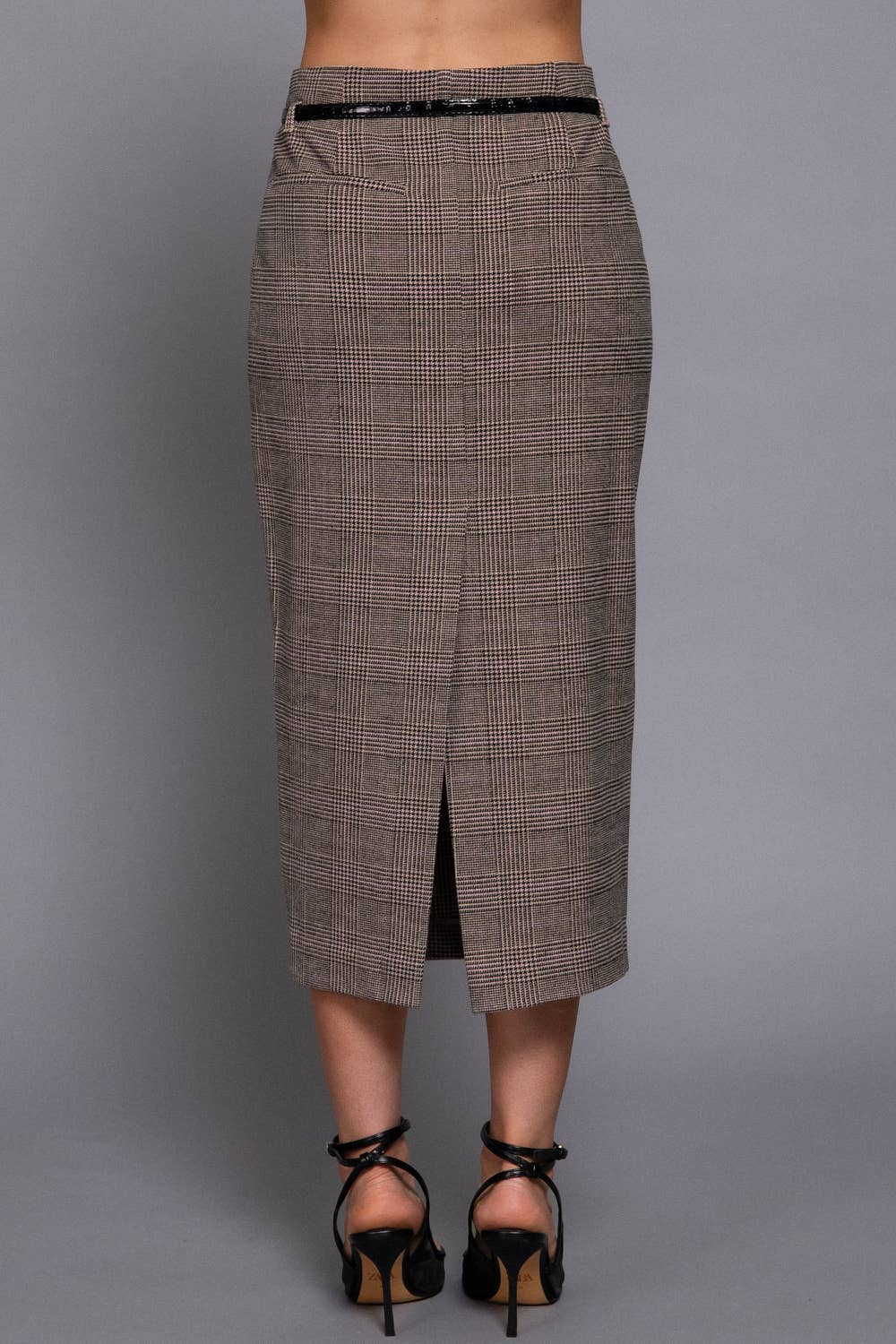 The Uptown Plaid Midi Skirt