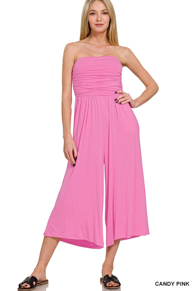 The Bubblegum Breeze Strapless Jumpsuit
