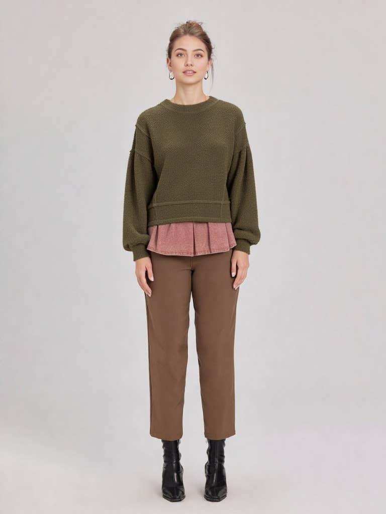 Chilly Chic Knit Sweater – Olive