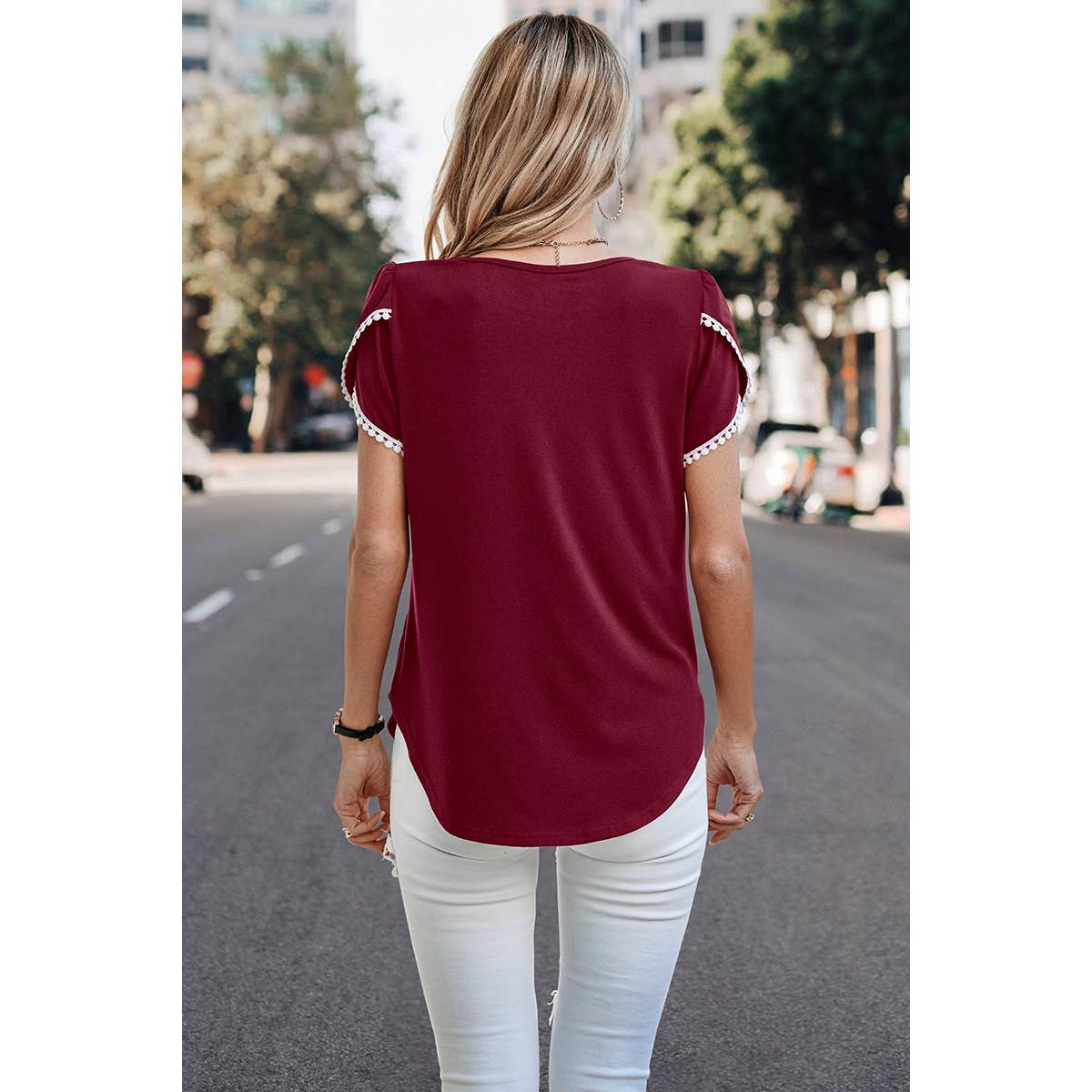 Merlot Lace Tee
