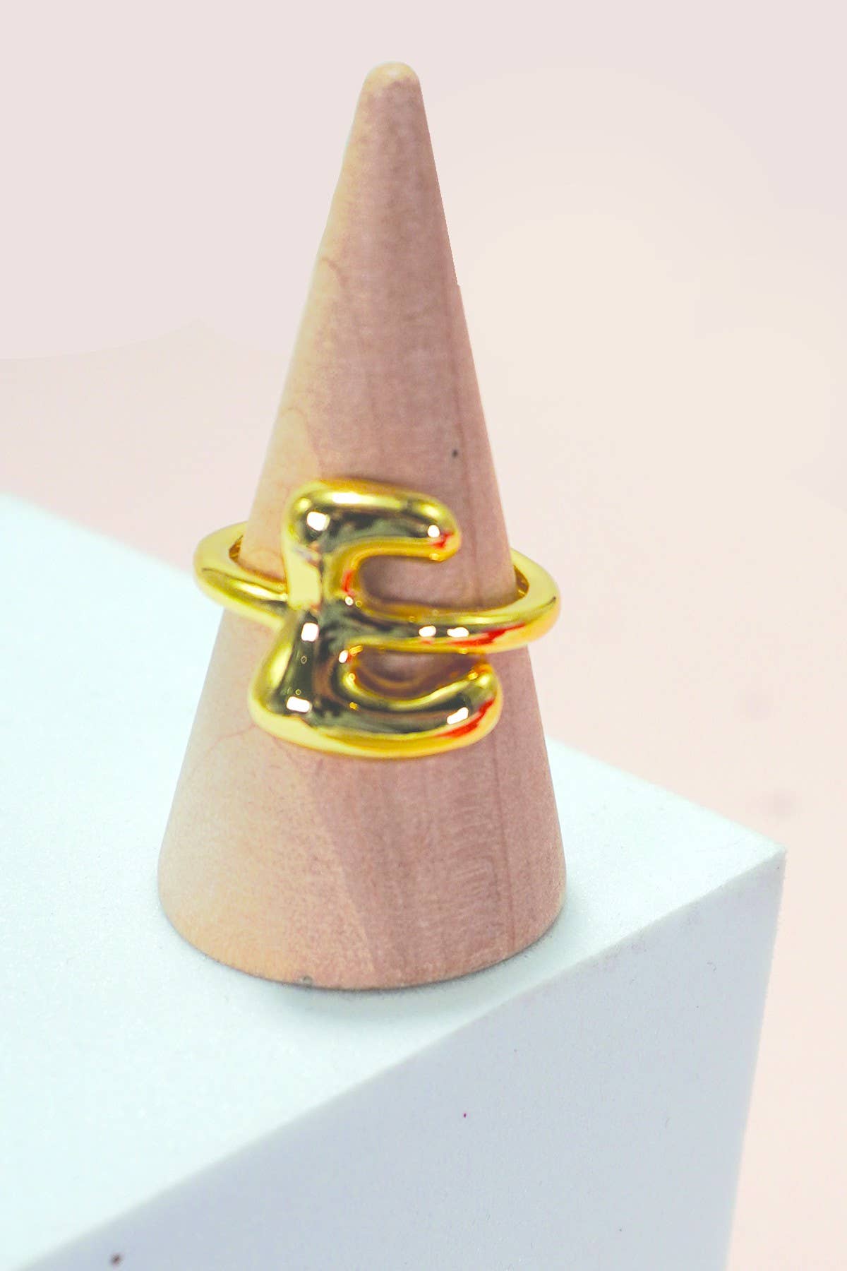 BALLOON BUBBLE MONOGRAM INITIAL ADJUSTABLE RING