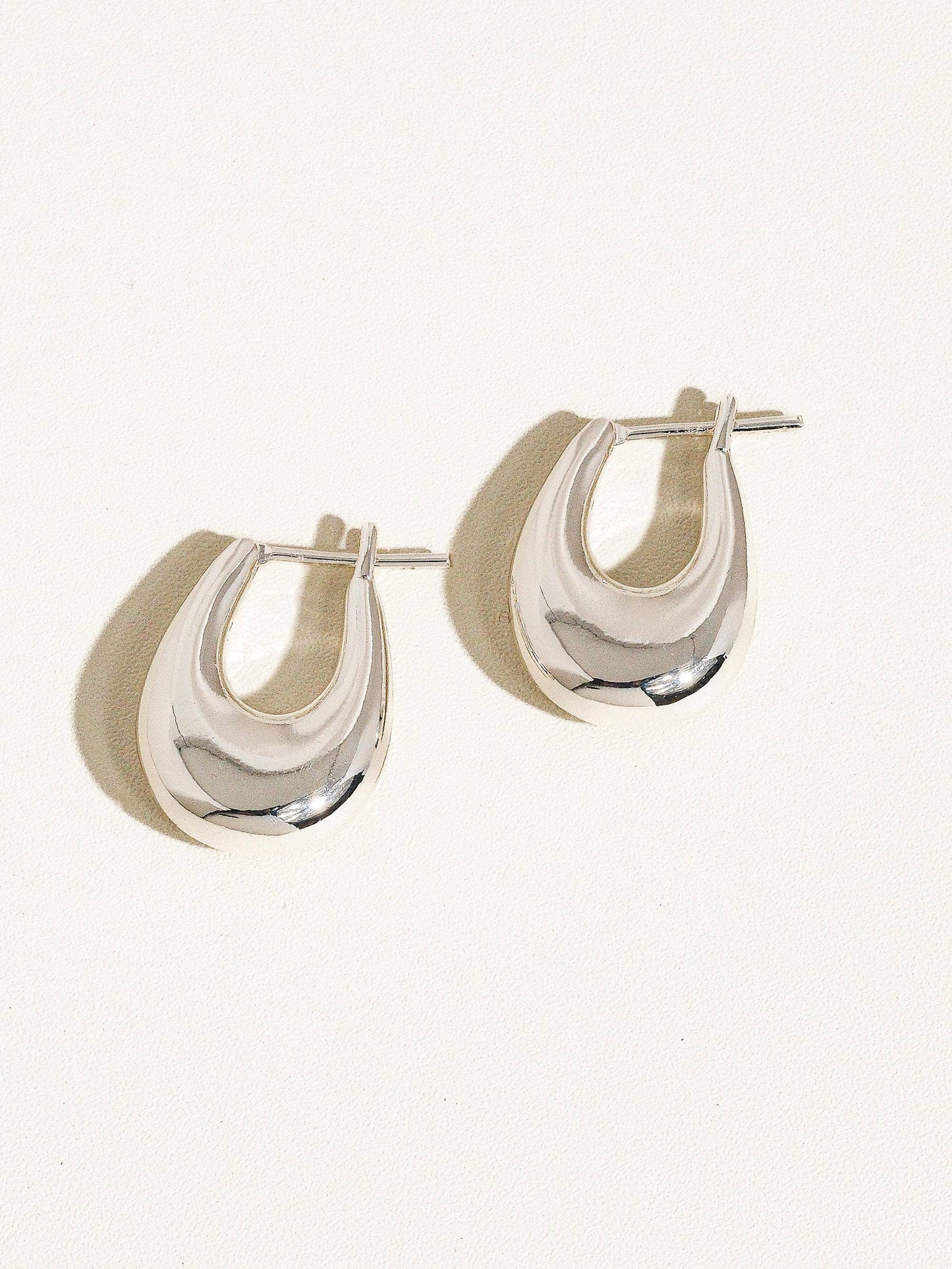 Main Chick Hoops 18K Classic Droplet Hoop Earring: Silver