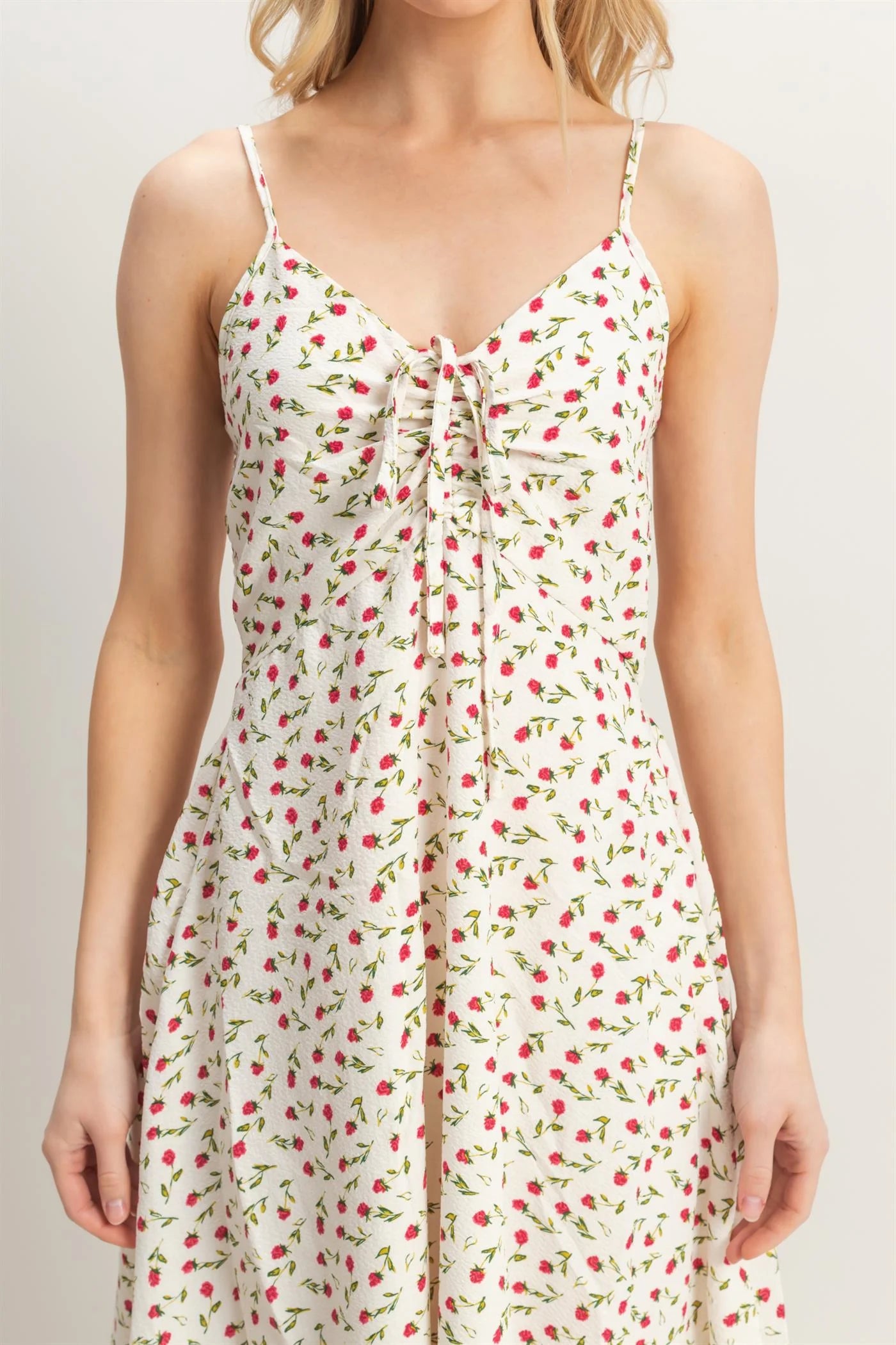 Floral Print Sleeveless Midi Dress