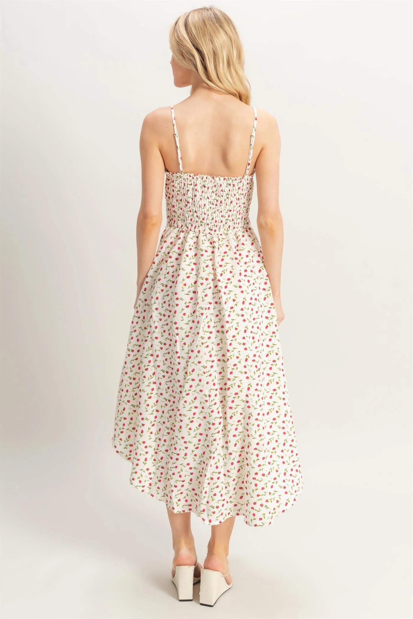 Floral Print Sleeveless Midi Dress