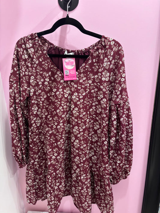Maroon Meadow Dress: LAST ONE