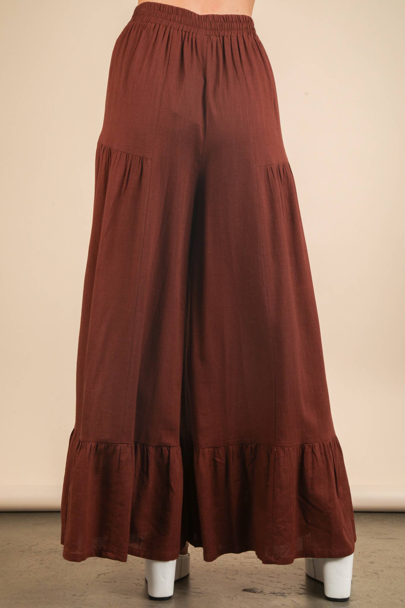 Mocha Moods Ruffle Pants