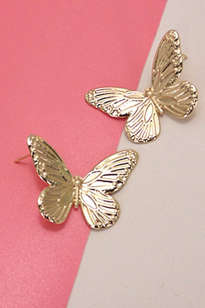 SUMMER FLARE BUTTERFLY POST EARRINGS: GOLD