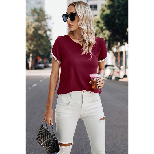 Merlot Lace Tee