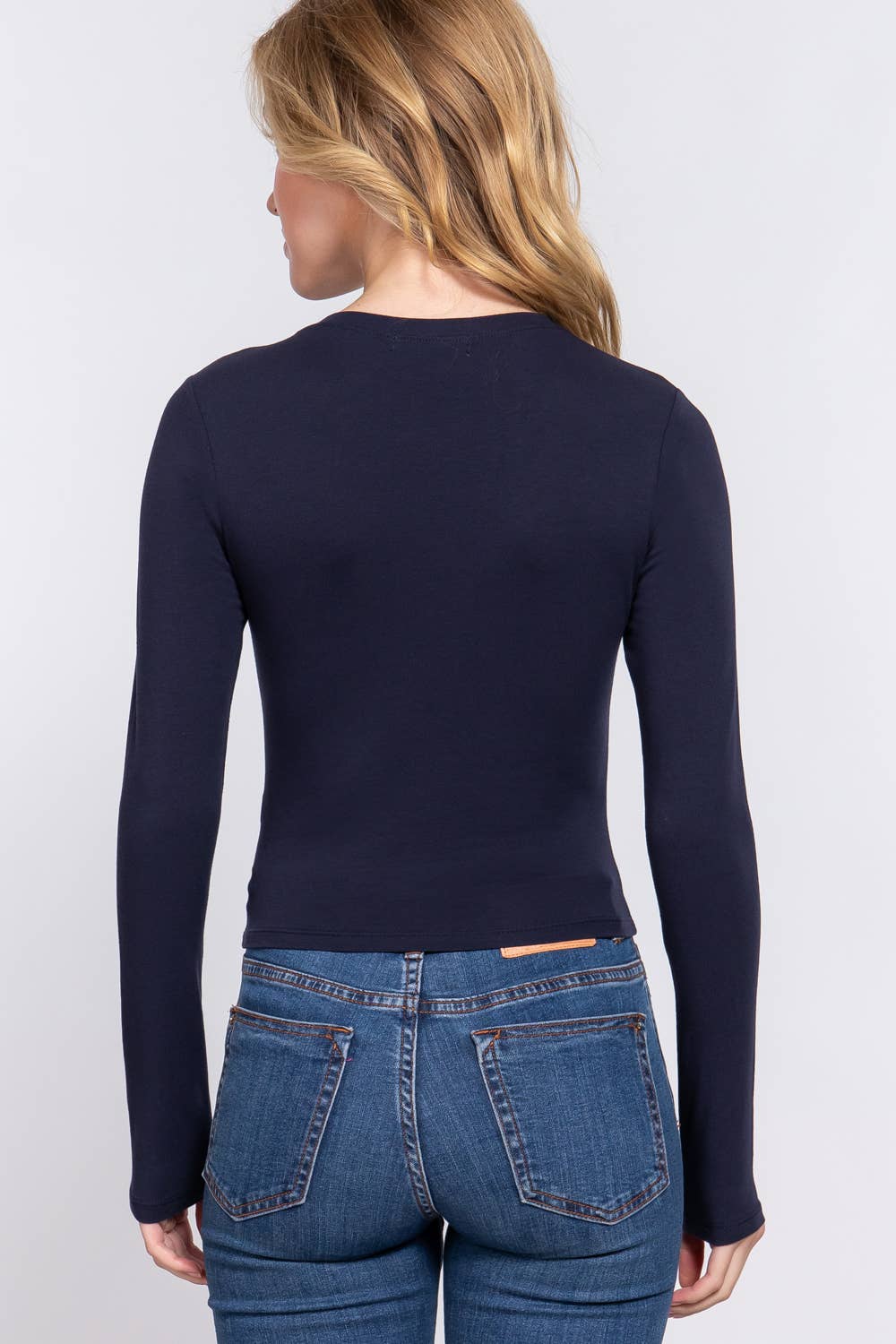 Classic Black Crew Neck Crop Top