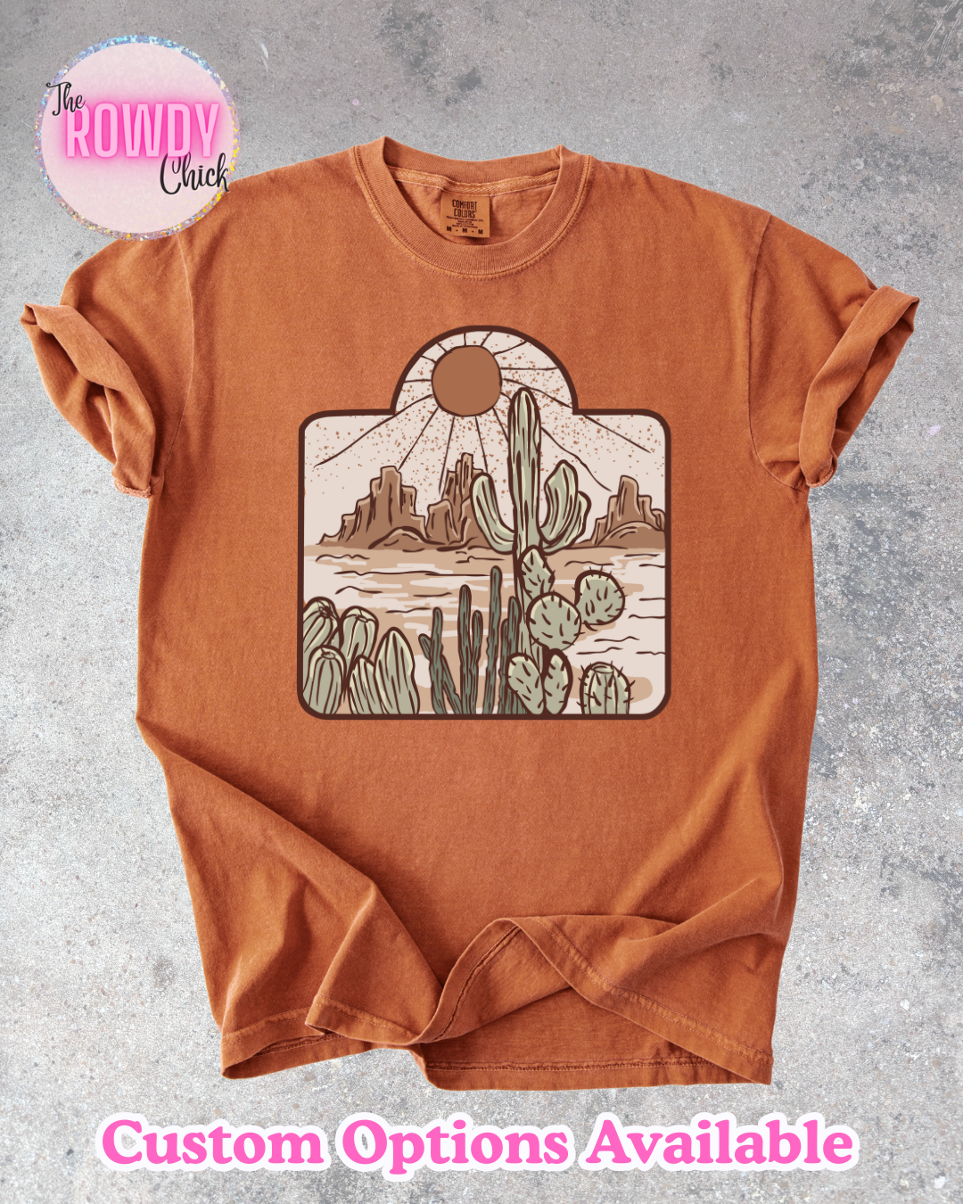 Cow tag Sunset Rowdy Tee