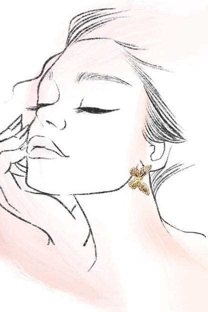 SUMMER FLARE BUTTERFLY POST EARRINGS: GOLD