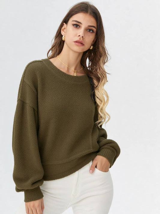 Chilly Chic Knit Sweater – Olive