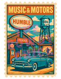 HUMTX Postage Stamp: Music & Motors