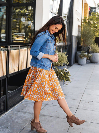 Golden Floral Skirt