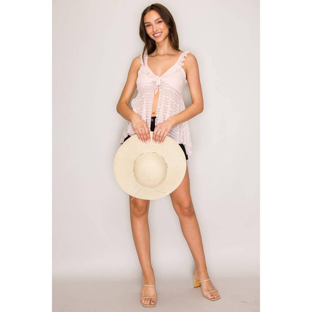 Ruffled Babydoll Flyaway Top: Brushed Pink