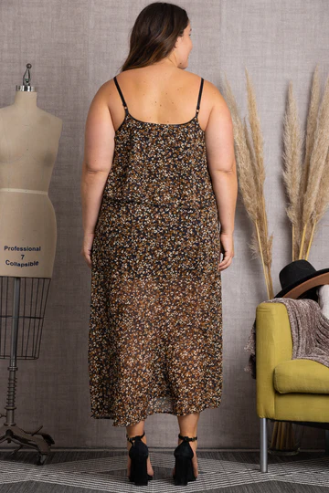 BLACK PLUS SIZE CASUAL DRESSES-S1555: BLACK / 1XL