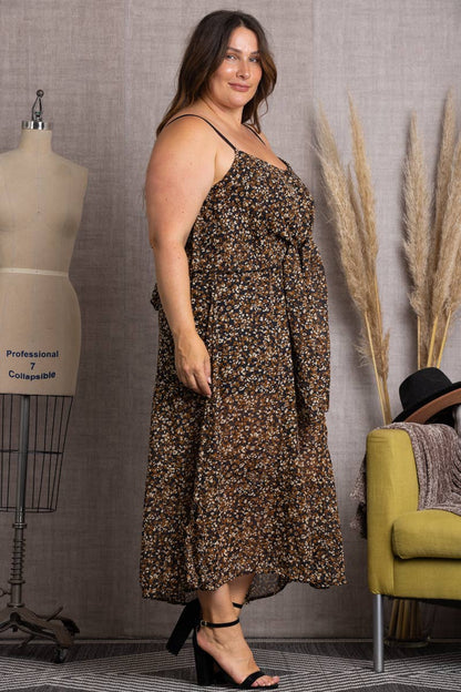 BLACK PLUS SIZE CASUAL DRESSES-S1555: BLACK / 1XL