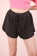 On The Go Pleated Shorts: Black