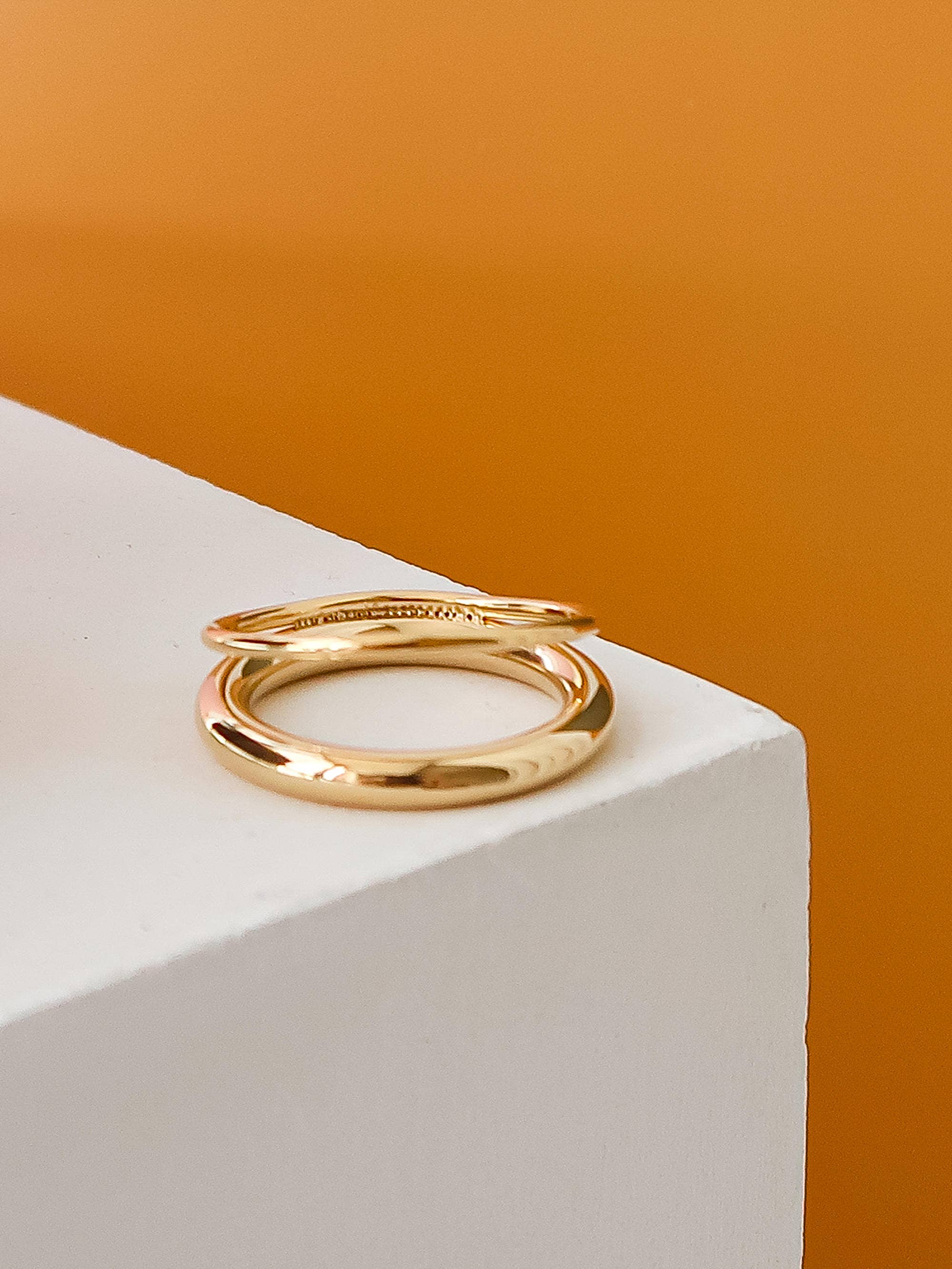 Harvey 18K Gold Non-Tarnish Classic Double Band Ring