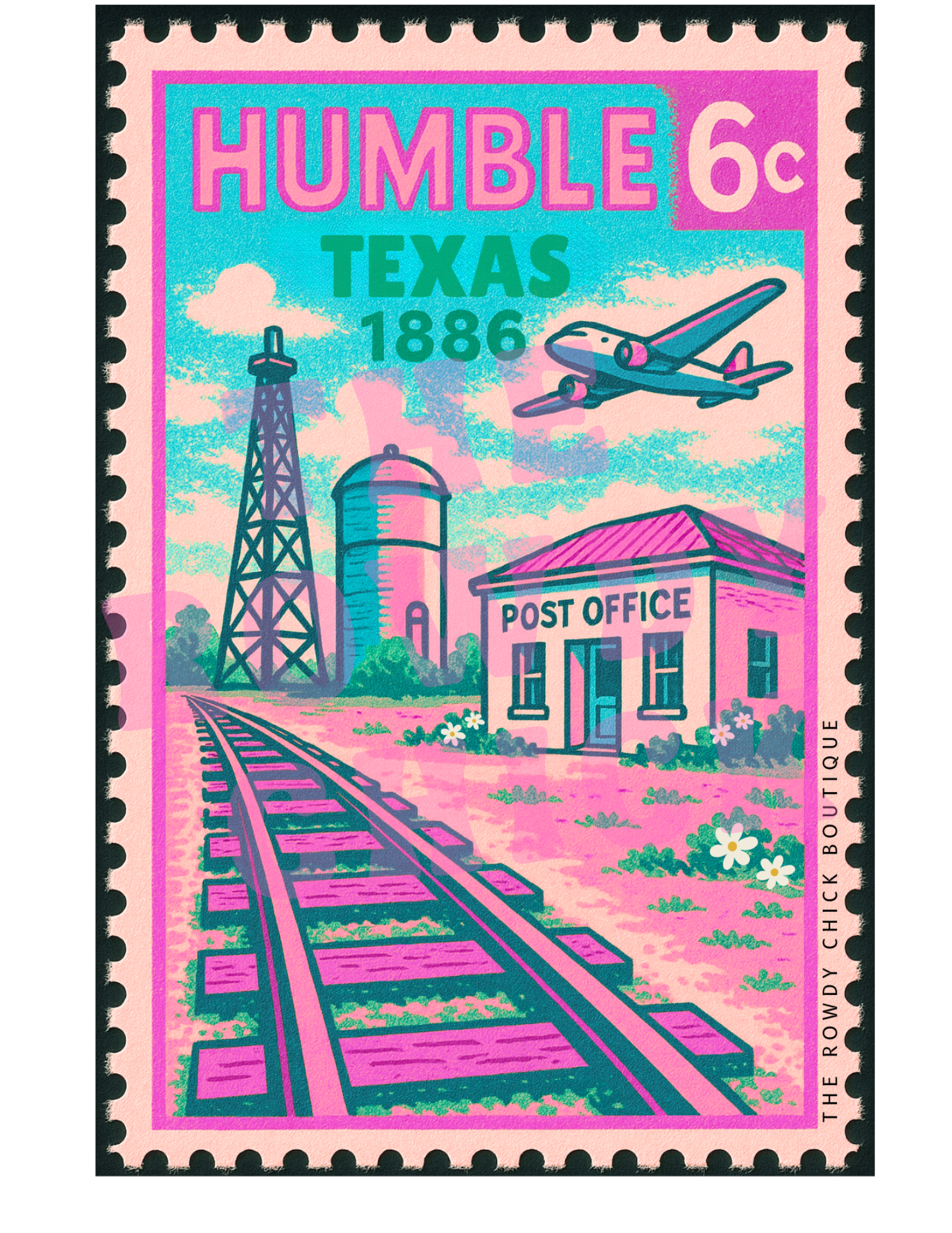 HUMTX Postage Stamp: Neon