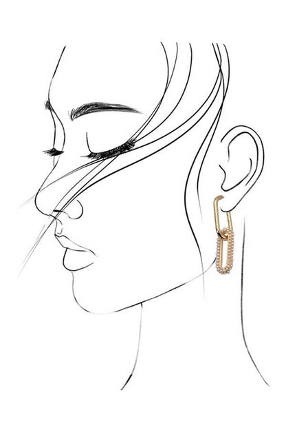 LINK CHAIN PEARL DROP EARRINGS: Gold