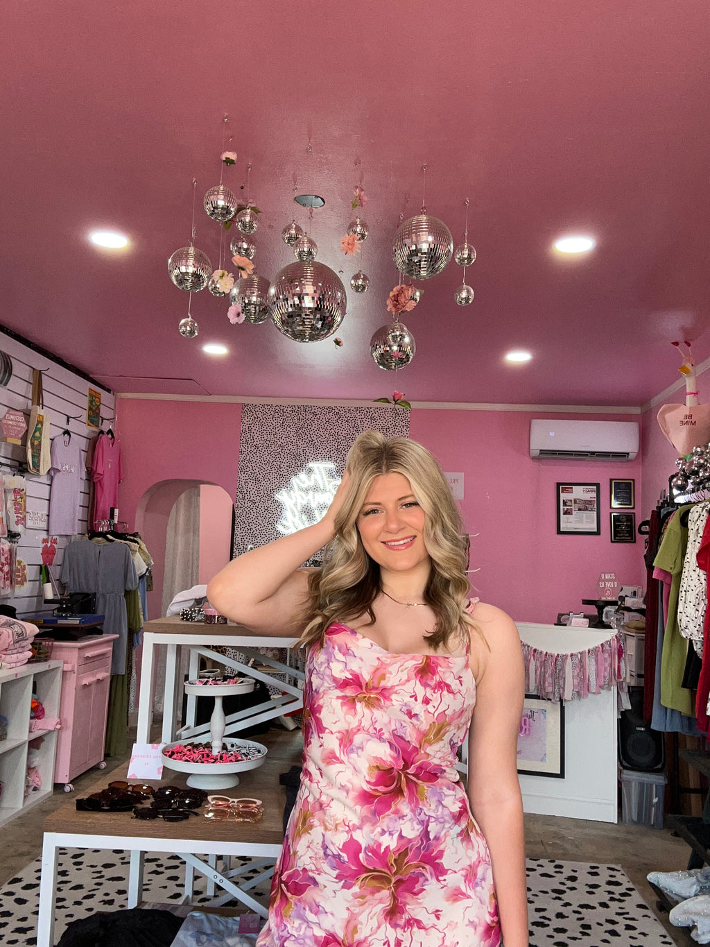 Tie strap floral dress