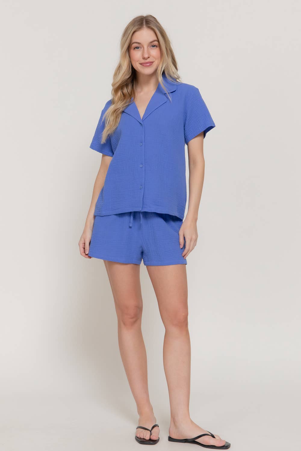 Short Sleeve Resort Set: BLUE