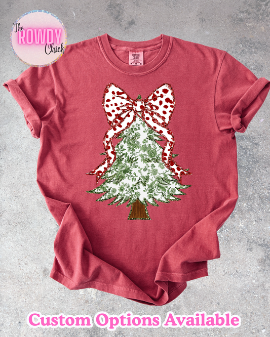 Faux Glitter Christmas Tree Rowdy Tee