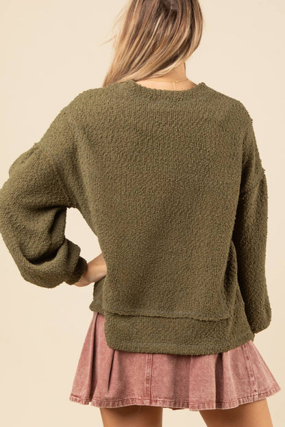 Chilly Chic Knit Sweater – Olive